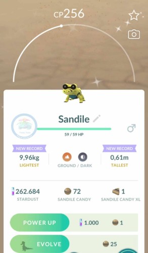 Pokémon shiny sandile - go,