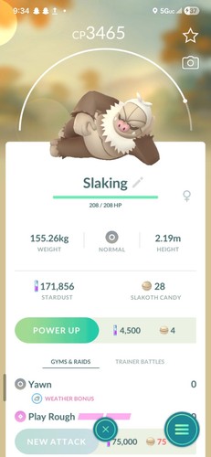 Slaking pokémon - slaking, go